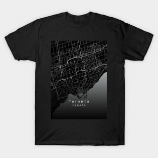 Toronto Canada City Map dark T-Shirt